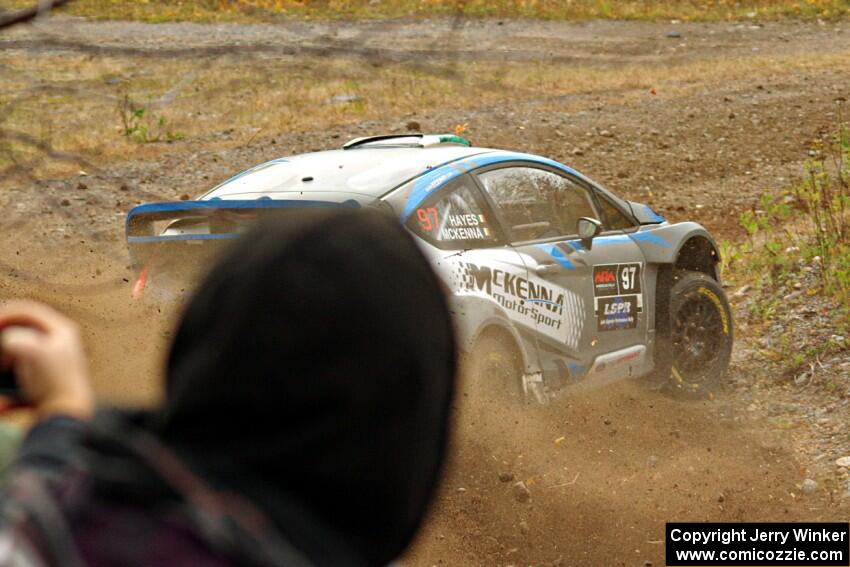 Barry McKenna / Andrew Hayes Ford Fiesta comes through the spectator point on SS9, Arvon-Silver I.