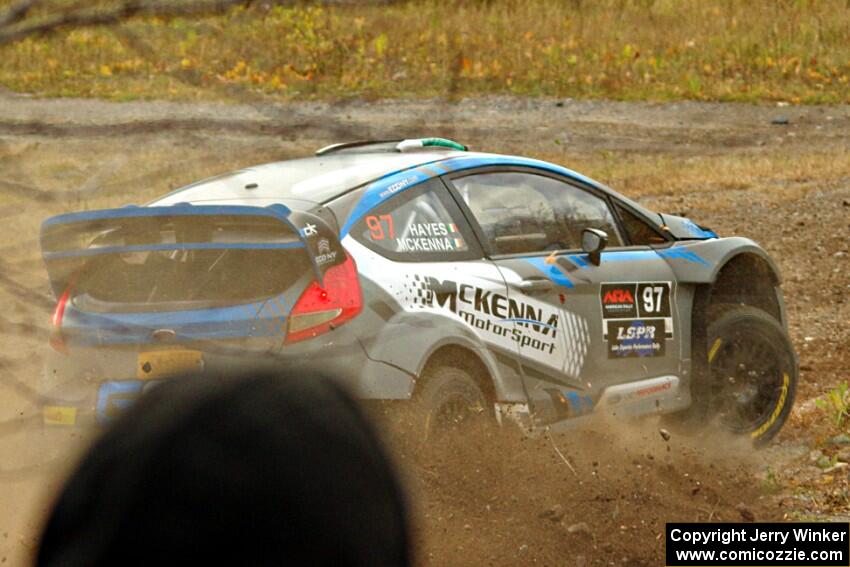 Barry McKenna / Andrew Hayes Ford Fiesta comes through the spectator point on SS9, Arvon-Silver I.