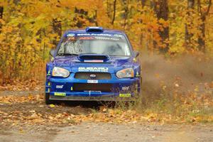 Ramana Lagemann / Nathalie Richard Subaru WRX STi comes through the spectator point on SS9, Arvon-Silver I.