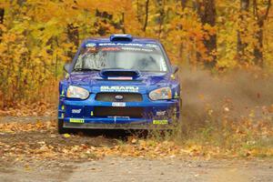 Ramana Lagemann / Nathalie Richard Subaru WRX STi comes through the spectator point on SS9, Arvon-Silver I.