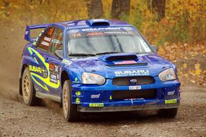 Ramana Lagemann / Nathalie Richard Subaru WRX STi comes through the spectator point on SS9, Arvon-Silver I.