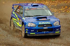 Ramana Lagemann / Nathalie Richard Subaru WRX STi comes through the spectator point on SS9, Arvon-Silver I.