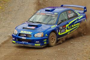 Ramana Lagemann / Nathalie Richard Subaru WRX STi comes through the spectator point on SS9, Arvon-Silver I.