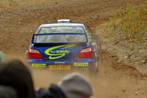 Ramana Lagemann / Nathalie Richard Subaru WRX STi comes through the spectator point on SS9, Arvon-Silver I.