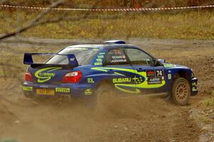 Ramana Lagemann / Nathalie Richard Subaru WRX STi comes through the spectator point on SS9, Arvon-Silver I.