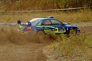 Ramana Lagemann / Nathalie Richard Subaru WRX STi comes through the spectator point on SS9, Arvon-Silver I.