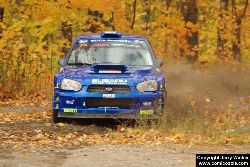 Ramana Lagemann / Nathalie Richard Subaru WRX STi comes through the spectator point on SS9, Arvon-Silver I.