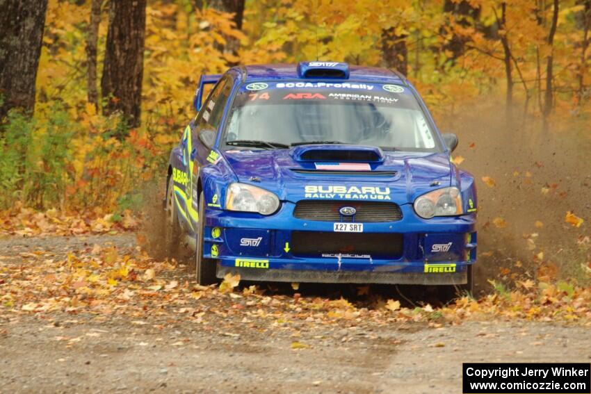 Ramana Lagemann / Nathalie Richard Subaru WRX STi comes through the spectator point on SS9, Arvon-Silver I.