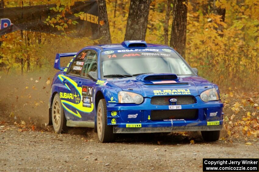 Ramana Lagemann / Nathalie Richard Subaru WRX STi comes through the spectator point on SS9, Arvon-Silver I.