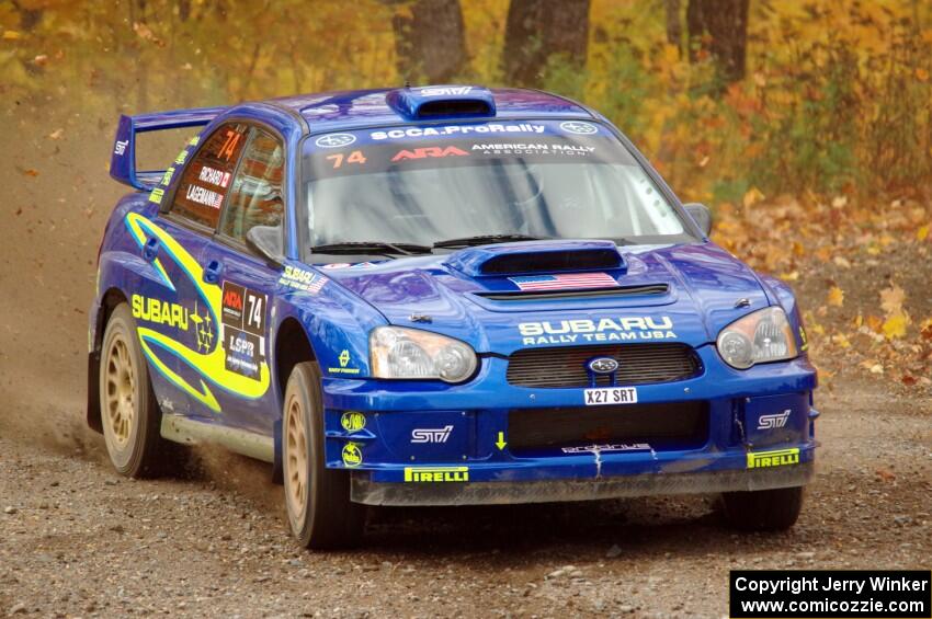 Ramana Lagemann / Nathalie Richard Subaru WRX STi comes through the spectator point on SS9, Arvon-Silver I.