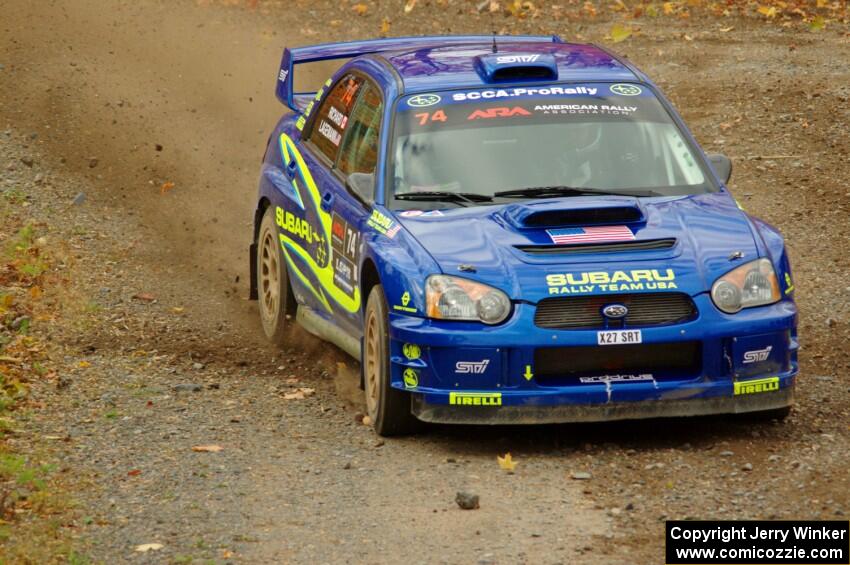 Ramana Lagemann / Nathalie Richard Subaru WRX STi comes through the spectator point on SS9, Arvon-Silver I.