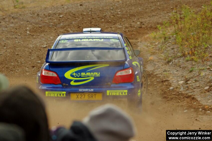 Ramana Lagemann / Nathalie Richard Subaru WRX STi comes through the spectator point on SS9, Arvon-Silver I.