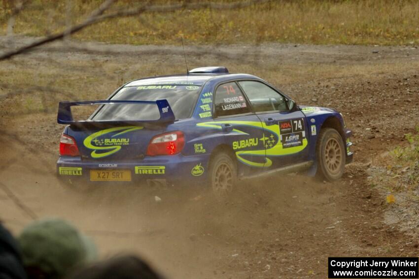 Ramana Lagemann / Nathalie Richard Subaru WRX STi comes through the spectator point on SS9, Arvon-Silver I.