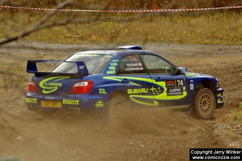 Ramana Lagemann / Nathalie Richard Subaru WRX STi comes through the spectator point on SS9, Arvon-Silver I.