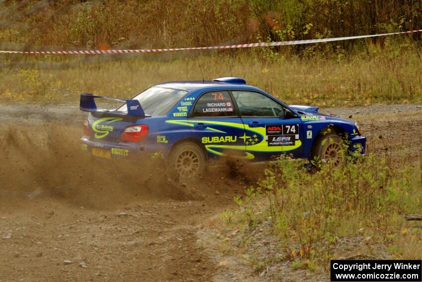 Ramana Lagemann / Nathalie Richard Subaru WRX STi comes through the spectator point on SS9, Arvon-Silver I.