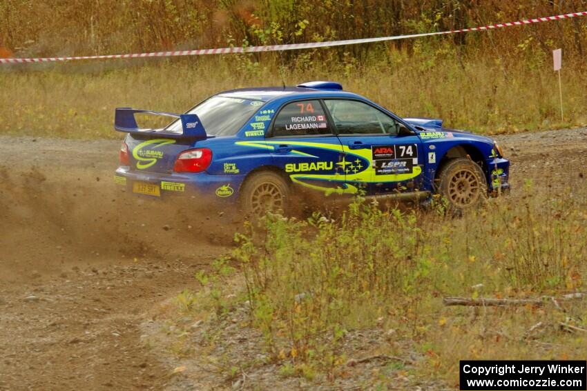 Ramana Lagemann / Nathalie Richard Subaru WRX STi comes through the spectator point on SS9, Arvon-Silver I.