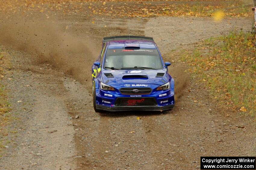 David Higgins / Craig Drew Subaru WRX STi comes through the spectator point on SS9, Arvon-Silver I.