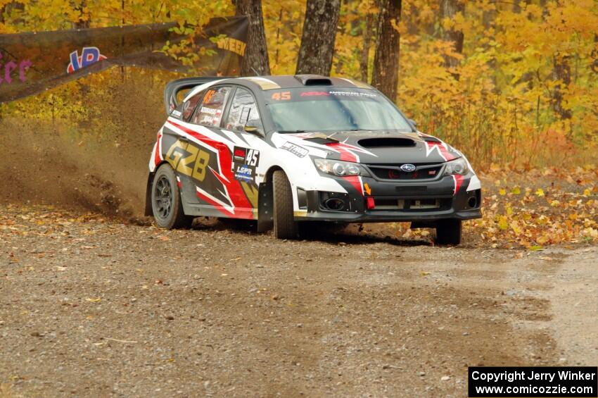 Grzegorz Bugaj / Ela Dziubanski Subaru WRX STi comes through the spectator point on SS9, Arvon-Silver I.