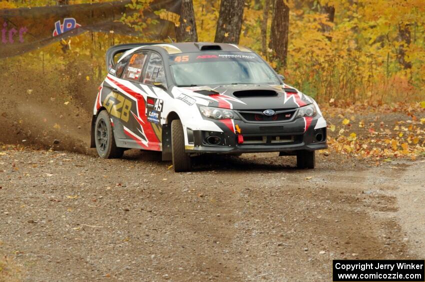 Grzegorz Bugaj / Ela Dziubanski Subaru WRX STi comes through the spectator point on SS9, Arvon-Silver I.