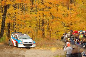 Pat Moro / Ole Holter Chevy Sonic comes through the spectator point on SS9, Arvon-Silver I.