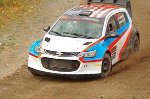 Pat Moro / Ole Holter Chevy Sonic comes through the spectator point on SS9, Arvon-Silver I.