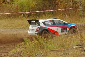 Pat Moro / Ole Holter Chevy Sonic comes through the spectator point on SS9, Arvon-Silver I.