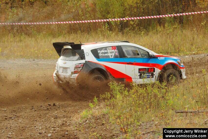 Pat Moro / Ole Holter Chevy Sonic comes through the spectator point on SS9, Arvon-Silver I.