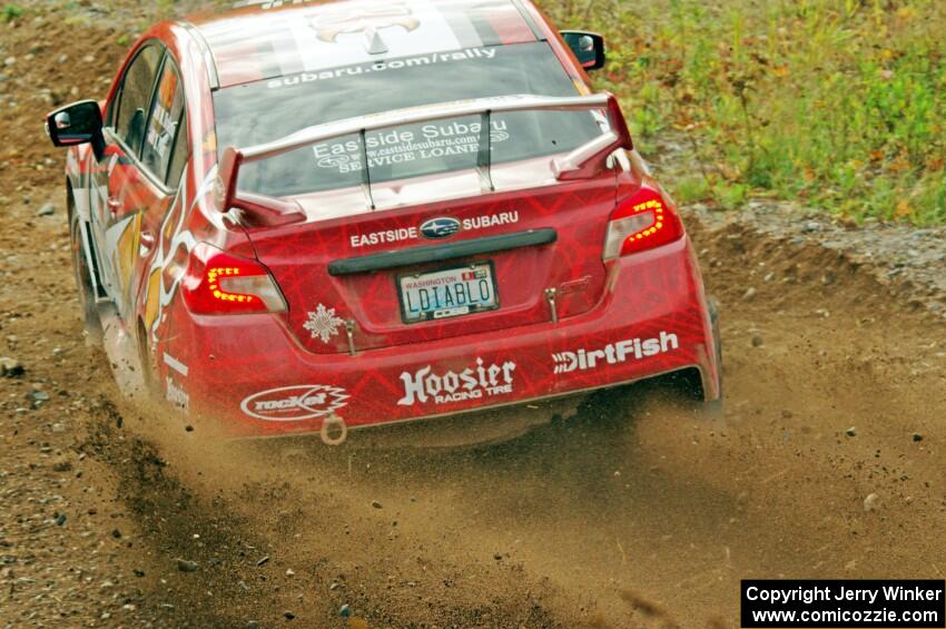 Matt Dickinson / Daniel Piker Subaru WRX STi comes through the spectator point on SS9, Arvon-Silver I.