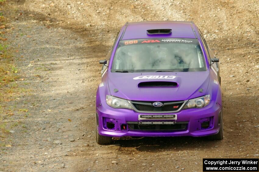 Matt Huuki / Addy Huuki Subaru WRX STi comes through the spectator point on SS9, Arvon-Silver I.