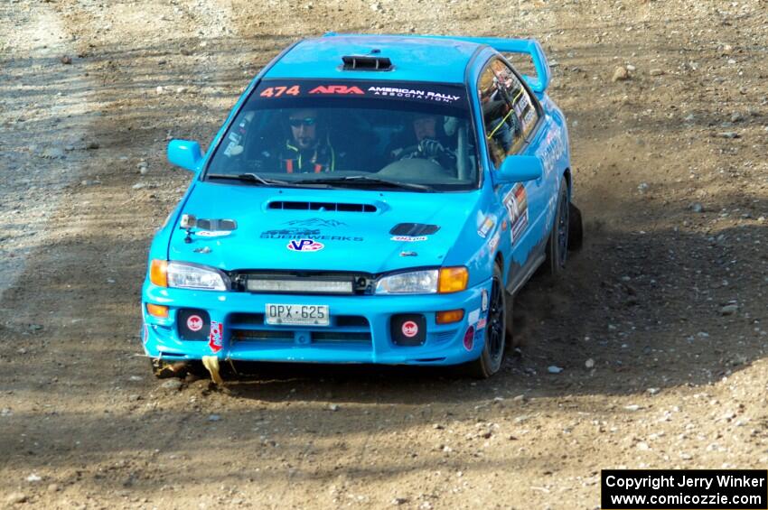 Jeff Hueser / Dylan Stevens Subaru Impreza 2.5RS comes through the spectator point on SS9, Arvon-Silver I.