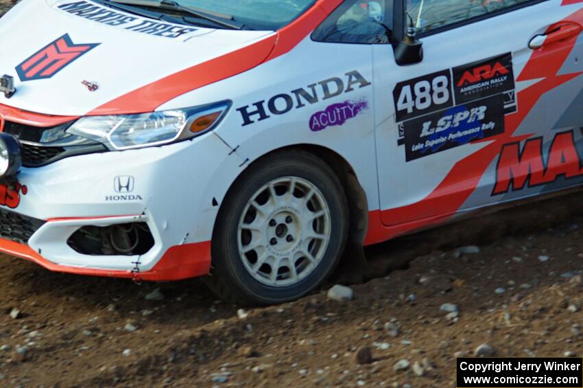 John Sharps / Gabriel Nieves Honda Fit comes through the spectator location on SS9, Arvon-Silver I.