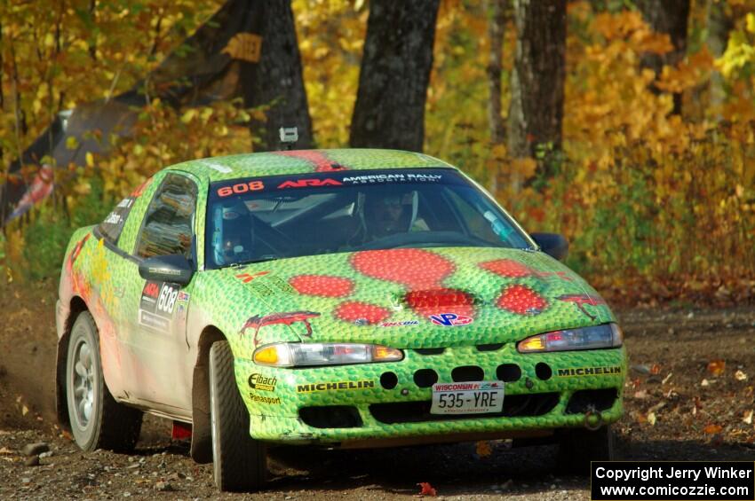 Eric Carlson / Camille Carlson Mitsubishi Eclipse comes through the spectator location on SS9, Arvon-Silver I.