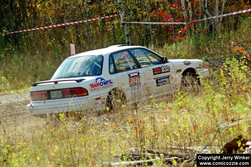 Pete Rizzo / Rebecca Ruston Mitsubishi Galant VR-4 comes through the spectator point on SS9, Arvon-Silver I.