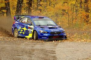 David Higgins / Craig Drew Subaru WRX STi comes through the spectator point on SS9, Arvon-Silver I.