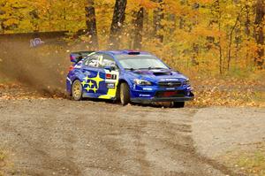 David Higgins / Craig Drew Subaru WRX STi comes through the spectator point on SS9, Arvon-Silver I.