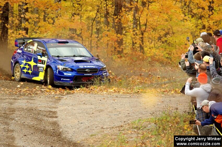 David Higgins / Craig Drew Subaru WRX STi comes through the spectator point on SS9, Arvon-Silver I.