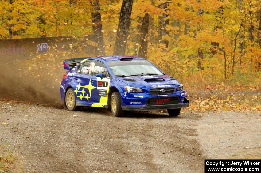 David Higgins / Craig Drew Subaru WRX STi comes through the spectator point on SS9, Arvon-Silver I.