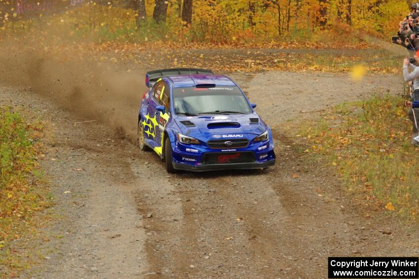 David Higgins / Craig Drew Subaru WRX STi comes through the spectator point on SS9, Arvon-Silver I.