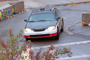 Jake Burke / Eric Schlee Honda Civic on SS15, Lakeshore Drive.