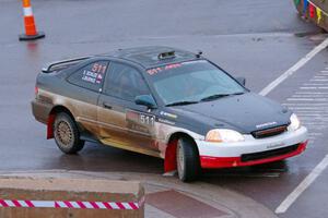 Jake Burke / Eric Schlee Honda Civic on SS15, Lakeshore Drive.