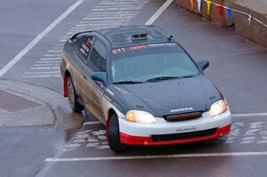 Jake Burke / Eric Schlee Honda Civic on SS15, Lakeshore Drive.