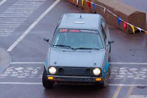 Mark Rokus / Mike Van Alphen VW GTI on SS15, Lakeshore Drive.