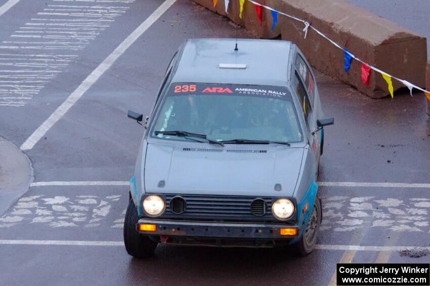 Mark Rokus / Mike Van Alphen VW GTI on SS15, Lakeshore Drive.