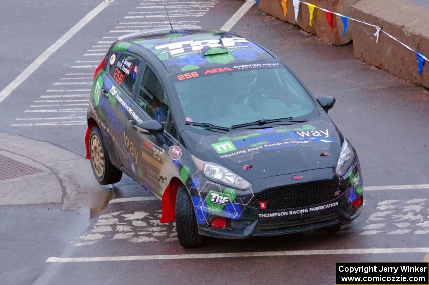 Ryan Sanders / Jimmy Brandt Ford Fiesta on SS15, Lakeshore Drive.