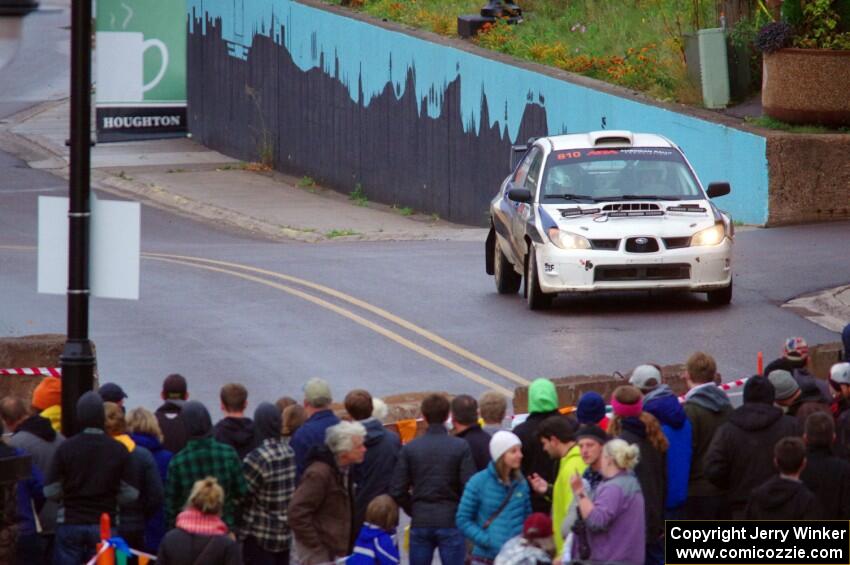 Brad Hayosh / Neil Moser Subaru WRX STi on SS15, Lakeshore Drive.