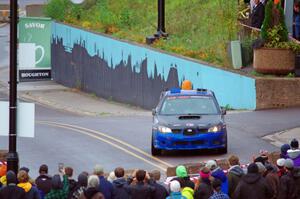 Zach Whitebread / Cameron Carr Subaru WRX STi on SS15, Lakeshore Drive.