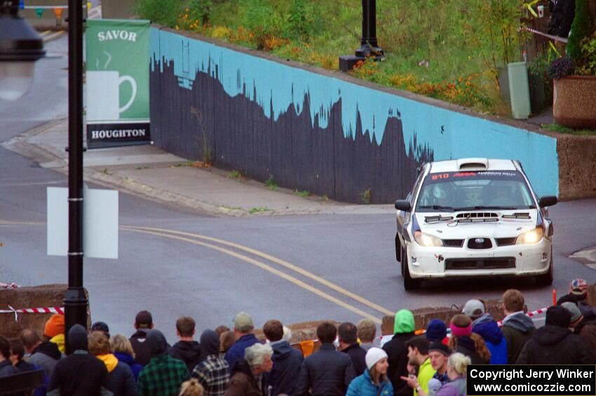 Brad Hayosh / Neil Moser Subaru WRX STi on SS15, Lakeshore Drive.