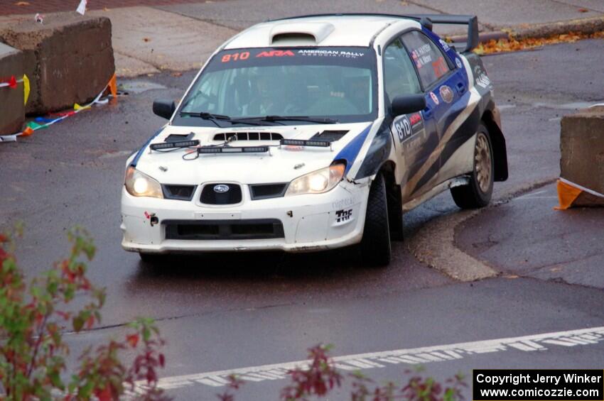 Brad Hayosh / Neil Moser Subaru WRX STi on SS15, Lakeshore Drive.