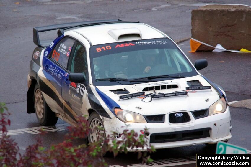 Brad Hayosh / Neil Moser Subaru WRX STi on SS15, Lakeshore Drive.