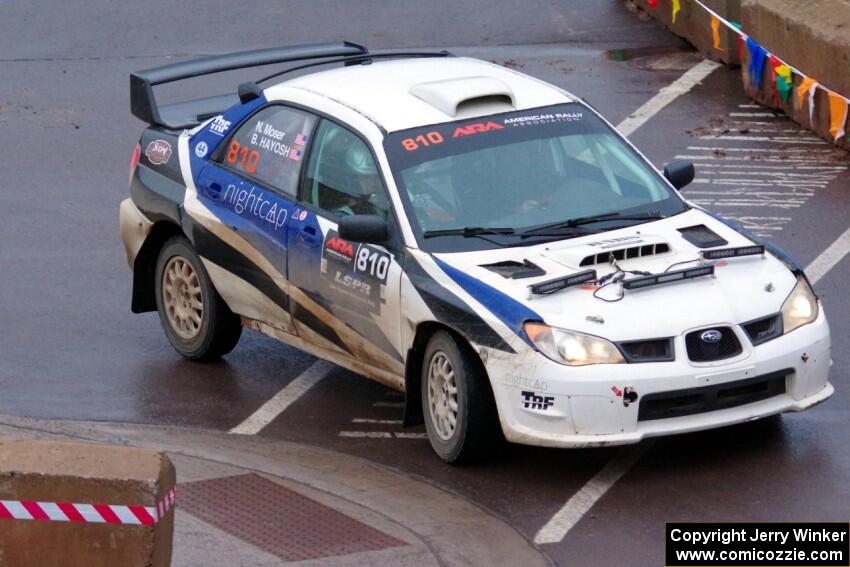 Brad Hayosh / Neil Moser Subaru WRX STi on SS15, Lakeshore Drive.